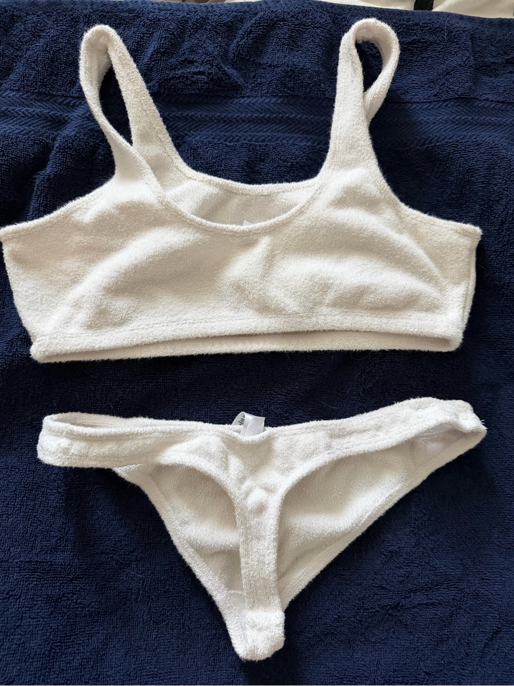 Skims white thong and bra set